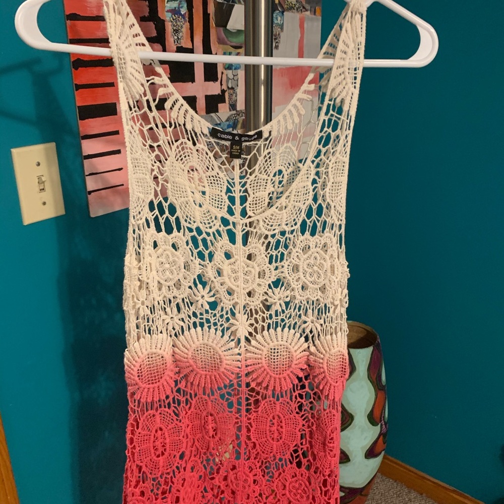 Cable n Gauge crocheted tank top.